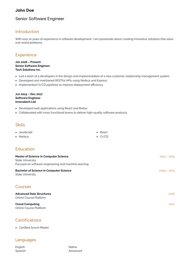 Boutique Recruiting Resume - Multi Page - No Branding