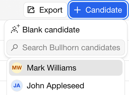 Candidate import from Bullhorn