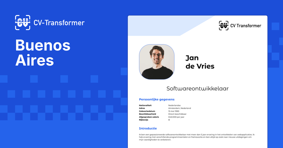 Buenos Aires | Layout Library | CV-Transformer
