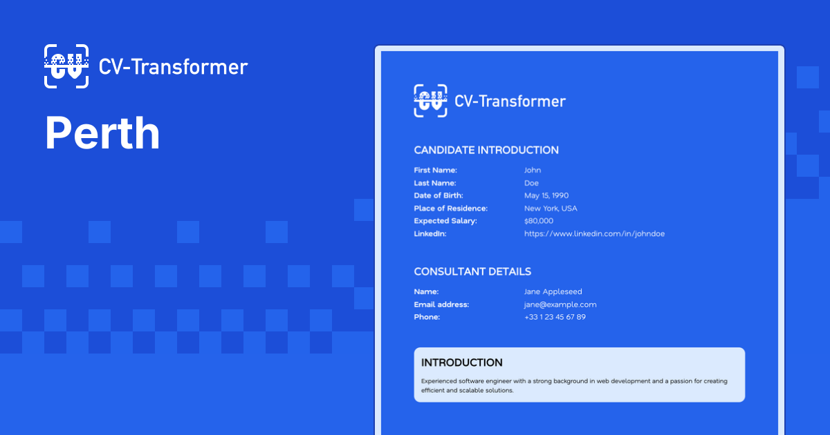 Perth | Layout Library | CV-Transformer