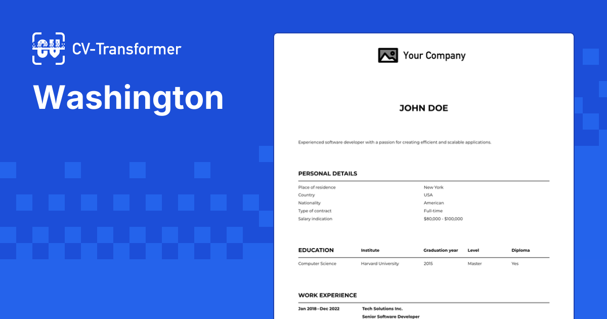 Washington | Layout Library | CV-Transformer