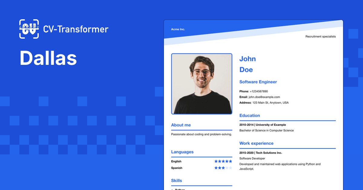 Dallas | Layout library | CV-Transformer